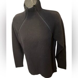 Armani Exchange Black Zip-Neck High Neck Sweater